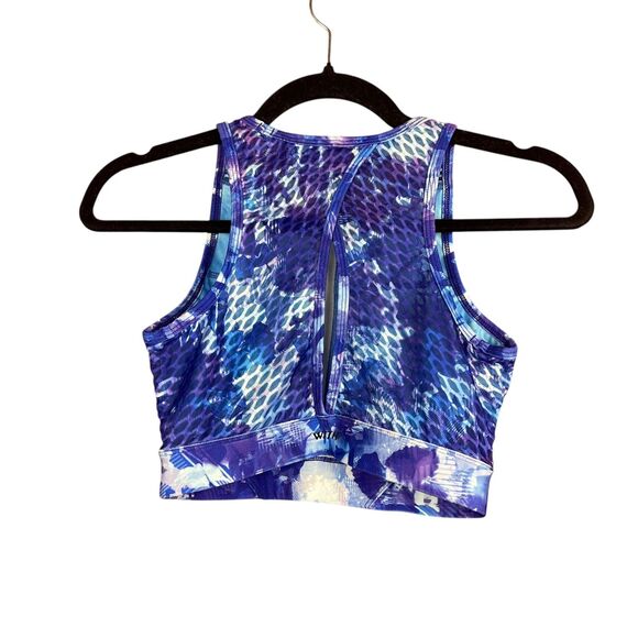 Peloton Wear It To Heart Set Womens Small Blue Purple Biker Shorts Sports Bra - Picture 13 of 13